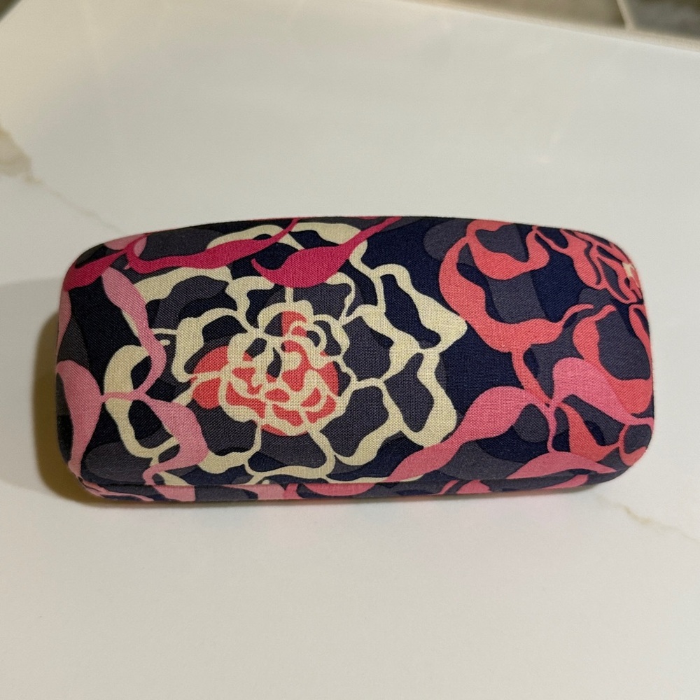 Vera Bradley Hard Clamshell Glasses Case Katalina Pink Floral Flip Top 6.5"